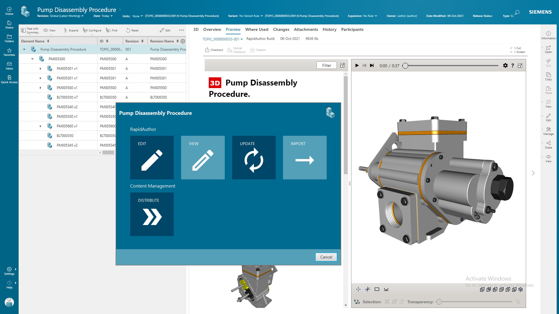 RapidAuthor Connector for Teamcenter